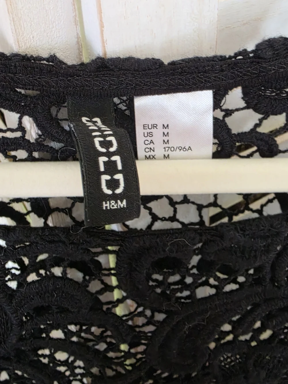 H&M Black Crochet Lace Short Sleeve Top SZ M | Shabby Chic, Romantic, Party